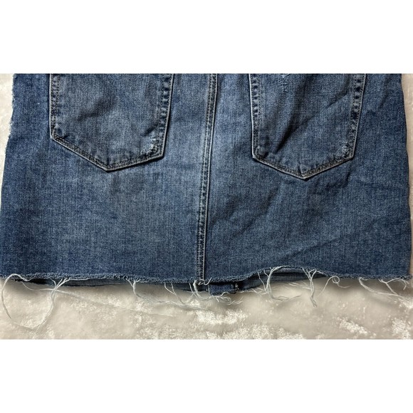 Zara Womens Blue Jean Denim Trafaluc Pockets Distressed Mini Skirt Size Small 26 - Picture 14 of 15